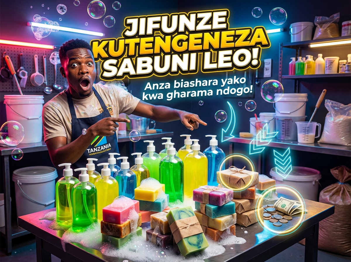 Jikwamue Kwa Kuala Sabuni Kozi ya "Kutengeneza Sabuni ya Maji Tanzania | Afotune"